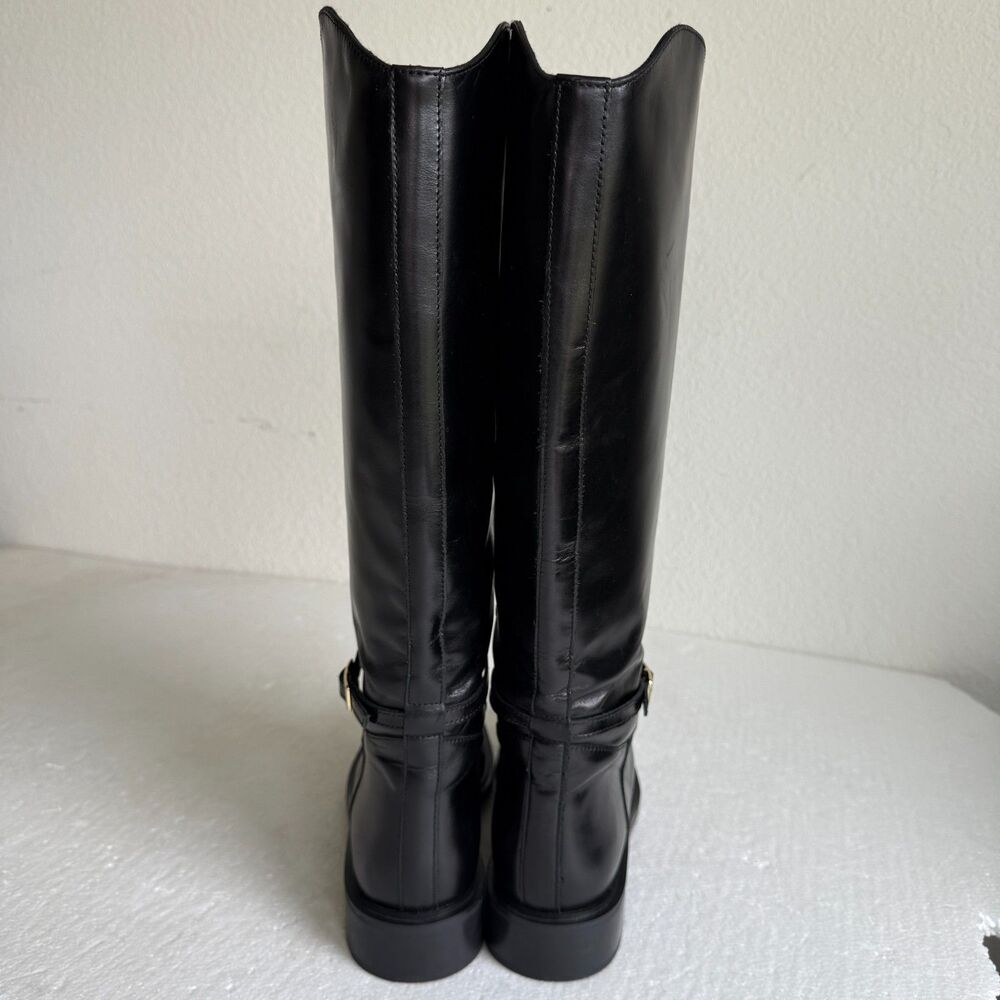 Mango MNG Women's Riding Style Black Leather Buckles Boots Size EU 40 US 9-9.5 - Picture 6 of 14
